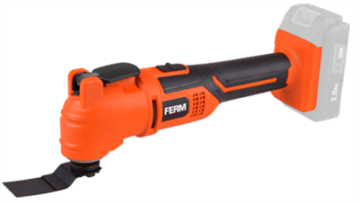 Ferm Акк. многофункциональный инструмет  Li-Ion 20 В Компл. Solo (без акк.  и ЗУ),  19000 об.мин., угол колебания 3 градуса, быстрая смена оснастки,  адаптер пылесоса. OTM1012-mrv