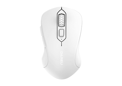 Dareu Мышь беспроводная Dareu LM115B Full White (полностью белый), DPI 800/1200/1600, подключение: ресивер 2.4GHz + Bluetooth, размер 107x59x38мм LM115B Full White-mrv - фото 2046715