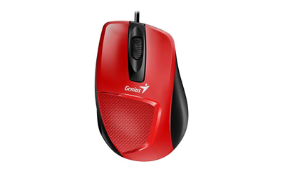 Genius Мышь DX-150X, USB, G5, красная/чёрная (red, optical 1000dpi, подходит под правую руку) - фото 2046810