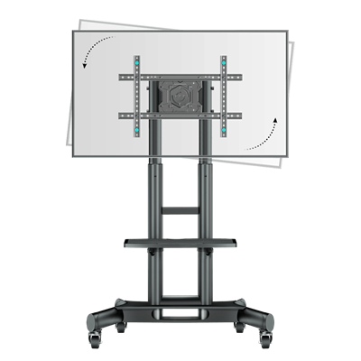 ОНКРОН ONKRON стойка для телевизора с кронштейном 40"-75", мобильная, чёрная TS1551R (ROTO) поворот в портретный режим TS1551R-mrv - фото 2054752