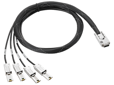 HPE HPE Mini SAS High Density to Dual 2-lane Mini SAS High Density External Fanout 1 Meter Cable K2Q99A-mrv - фото 2062521