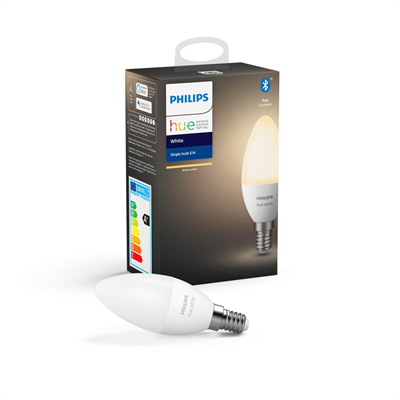 Philips Hue Свечка белая с цоколем E14 Philips HueW 5.5W B39 E14 EU 929002039903-mrv0 - фото 2064001