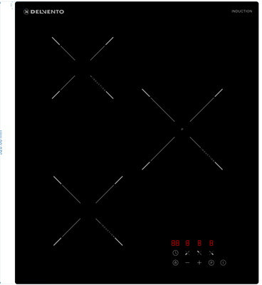 Встраиваемая панель электрическая индукционная 45 см DELVENTO V45I73S100 V45I73S100-mdlv - фото 2350850