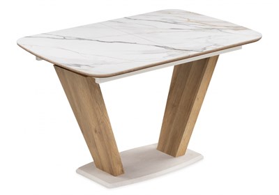 Керамический стол Петир 120(160)х80х75 gilt white / дуб монтана 588013-mwdvl - фото 2602499