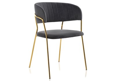 Стул на металлокаркасе Kamelia grey / gold - комплект из 4 шт 11777-mwdvl