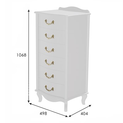 Комод Джульетта узкий 6 ящ., молочный дуб Л 2100498000006-msMBLK - фото 2640174