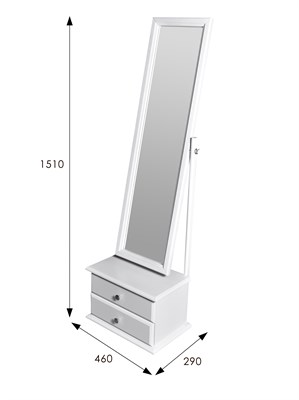 Зеркало с тумбой Селена белый 151 см х 46 см 4607130116326-msMBLK - фото 2642902