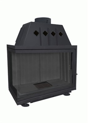 Каминная топка ЭкоКамин Альфа 1000 LB два стекла левая черный шамот 8206-mkspnmkkov - фото 2646533