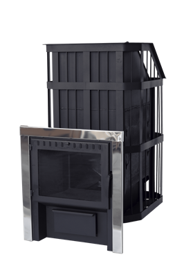 Банная печь Сибирь с закрытой каменкой, панорамное стекло 24039-mkspnmkkov