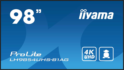 IIYAMA Информационный дисплей 98" 16:9 3840x2160(UHD 4K) IPS, 60 Hz, 500 cd/m, H178°/V178°, 1200:1, 1.07B, 8ms, VGA, 3xHDMI, 2xDP, RJ-45, RS232C, MicroSD,  2xUSB Type A, Speakers, OPS Slot, Android 11, 24/7, 3Y, Black LH9854UHS-B1AG-mrv - фото 2968427