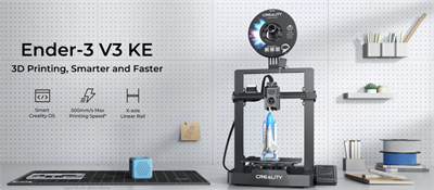 Creality 3D принтер Creality Ender-3 V3 KE, размер печати 220x220x240mm, FDM, PLA/ABS/TPU(95A)/PETG/ASA, max 500 мм/с., датчик CR Touch (автоматическое выравнивание стола), Enternet, USB, WiFi, Creality cloud APP, 350Вт (набор для сборки) 1001020531-mrv - фото 3038846