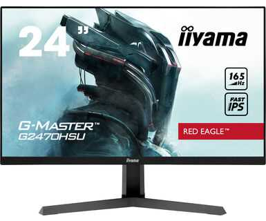 IIYAMA Монитор LCD 23.8'' 16:9 1920х1080(FHD) IPS, nonGLARE, 165 Hz, 250cd/m2, H178°/V178°, 1100:1, 80M:1, 16,7 миллионов цветов, 0,8 ms, HDMI, DP, USB-Hub, Tilt, Speakers, Black G2470HSU-B1-mrv - фото 3041010