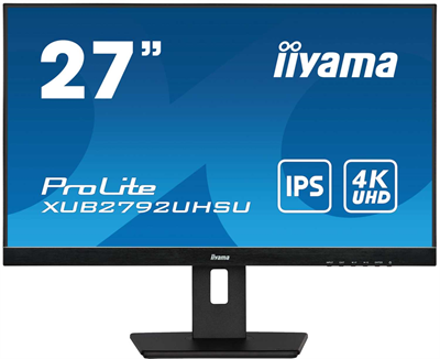 IIYAMA Монитор LCD 27'' 16:9 3840x2160(UHD 4K) IPS, nonGLARE, Нет, 60 Hz, 350cd/m2, H178°/V178°, 1000:1, 80M:1, 1,07 миллиардов цветов, 4ms, DVI, HDMI, DP, USB-Hub, Height adj, Pivot, Tilt, Swivel, Speakers, Black XUB2792UHSU-B5-mrv1 - фото 3041044