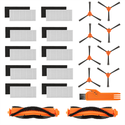 Kyvol Комплект аксессуаров для робота-пылесоса Kyvol D10/D2/D3/D5S/D6/D7/E20/E25S/E30 (боковая щетка - 8 шт., основная щетка - 2 шт., губка для фильтра - 10 шт., фильтр - 10 шт., щетка для очистки - 1 шт.) C21Y-2A0009-USBK0A-mrv0 - фото 3041558