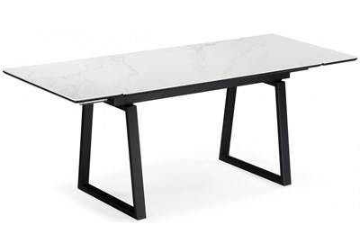 Керамический стол Джек 140(200)х80 белый мрамор alpin white / черный 612899-mwdvl - фото 3097871