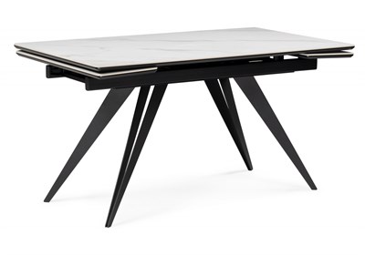 Керамический стол Дарвин 140(200)х80 белый мрамор snow white / черный 612179-mwdvl - фото 3097879