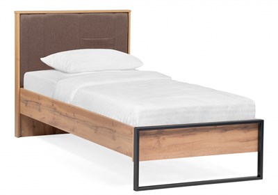 Односпальная кровать Iris 90х200 металл дуб вотан / черный муар 406519-mwdvl - фото 3097991
