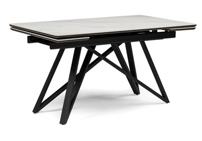 Керамический стол Вилсон 140(200)х80 белый мрамор snow white / черный 612175-mwdvl - фото 3098236