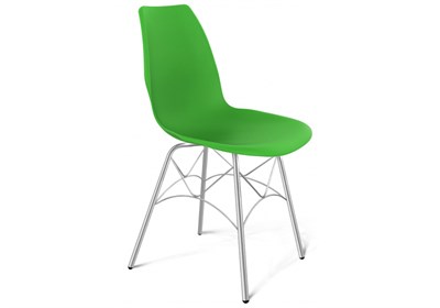 Стул на металлокаркасе SHT-ST29 / S107 зеленый / зеленый ral6018 / хром лак - комплект из 4 шт 380985-mwdvl - фото 3099548