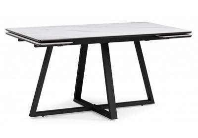 Керамический стол Памелла 140(200)х80х75 белый мрамор snow white / черный 612193-mwdvl - фото 3099618