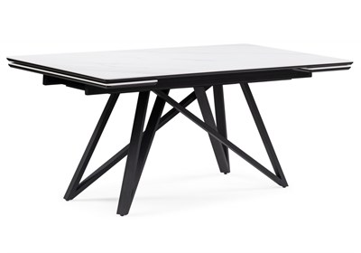 Керамический стол Вилсон 160(220)х89х75 белый мрамор snow white / черный 612880-mwdvl - фото 3099884