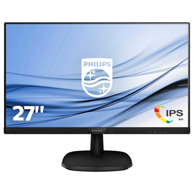 PHILIPS Монитор LCD 27'' 16:9 1920х1080(FHD) IPS, nonGLARE, Нет, 75 Гц, 250cd/m2, H178°/V178°, 1000:1, 10M:1, 16,7 миллионов цветов, 4ms, VGA, DVI, HDMI, Tilt, Speakers, Audio out, Black 273V7QDAB (00/01)-mrv1 - фото 3148119