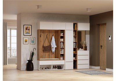 Модульная прихожая Роут белый комплектация 3 596585-mwdvl - фото 3215977