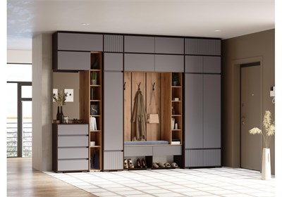 Модульная прихожая Роут венге / графит софт комплектация 1 596588-mwdvl - фото 3216004