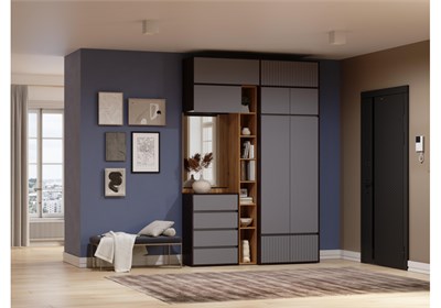 Модульная прихожая Роут венге / графит софт комплектация 5 596592-mwdvl - фото 3216049