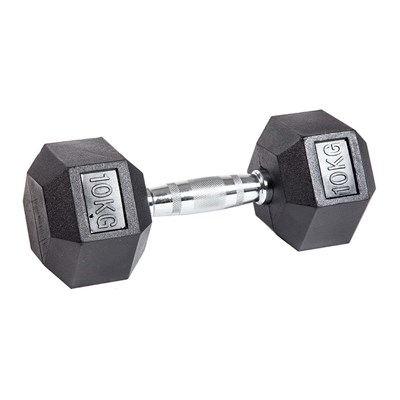 Гантель гексагональная обрезиненная PROFI-FIT 10 кг арт-gffglpyg1wt2-tmzspr - фото 3247143