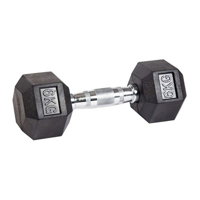 Гантель гексагональная обрезиненная PROFI-FIT  6 кг арт-um4eruywp4yp-tmzspr - фото 3247211