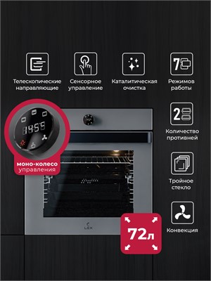 Духовой шкаф встраиваемый LEX EDP 607 GR WIDE SERIES spLEXTRFE100018 - фото 3705922