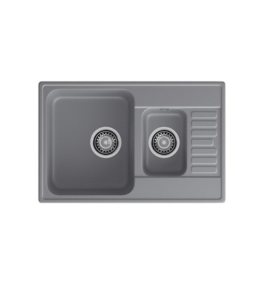 Мойка кухонная кварцевая LEX St.Moritz 740 Deep Grey spLEXRULE000169 - фото 3708574