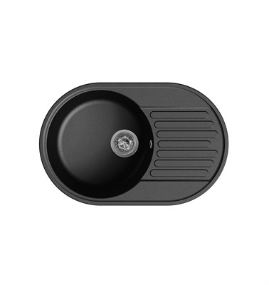 Мойка кухонная кварцевая LEX Como 740 Black spLEXRULE000008 - фото 3712361