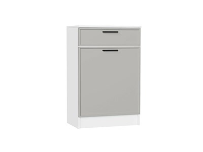 Тумба Стиль ТБ-601 с ящиком Белый, Grey Silk, Фрейм, каркас ЛДСП  Белый, фасад МДФ  Grey Silk,  907*600*380 sppr5VVTtoAR74498 - фото 3806312