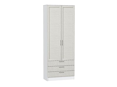 Шкаф двухстворчатый Стиль ШК-803 с ящиками Белый, Cappuccino Softwood, каркас ЛДСП  Белый, фасад МДФ  Cappuccino Softwood,  2110*800*376 sppr5VVTtoAR63295 - фото 3806427