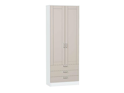 Шкаф двухстворчатый Стиль ШК-803 с ящиками Белый, Cream Silk, Лофт, каркас ЛДСП  Белый, фасад МДФ  Cream Silk,  2110*800*376 sppr5VVTtoAR74496 - фото 3806430