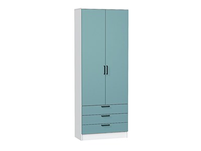 Шкаф двухстворчатый Стиль ШК-803 с ящиками Белый, Grey-green In 2S, каркас ЛДСП  Белый, фасад ЛДСП  Grey-green In 2S,  2110*800*376 sppr5VVTtoAR63266 - фото 3806438
