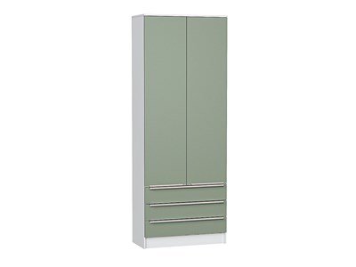 Шкаф двухстворчатый Стиль ШК-803 с ящиками Белый, Silky Mint, каркас ЛДСП  Белый, фасад МДФ  Silky Mint,  2110*800*376 sppr5VVTtoAR59867 - фото 3806443