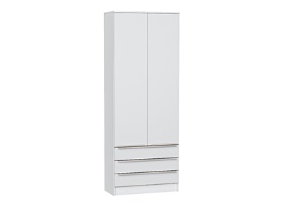 Шкаф двухстворчатый Стиль ШК-803 с ящиками Белый, Silky White, каркас ЛДСП  Белый, фасад МДФ  Silky White,  2110*800*376 sppr5VVTtoAR63254 - фото 3806444