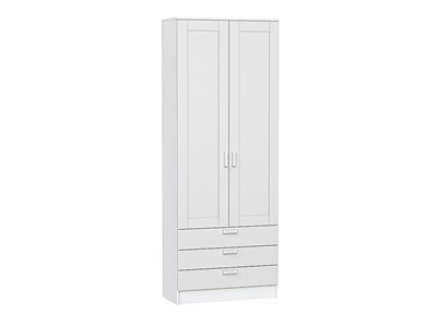 Шкаф двухстворчатый Стиль ШК-803 с ящиками Белый, Super White, каркас ЛДСП  Белый, фасад МДФ  Super White,  2110*800*376 sppr5VVTtoAR63255 - фото 3806446