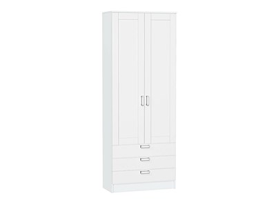 Шкаф двухстворчатый Стиль ШК-803 с ящиками Белый, White Silk, Лофт, каркас ЛДСП  Белый, фасад МДФ  White Silk,  2110*800*376 sppr5VVTtoAR74514 - фото 3806451