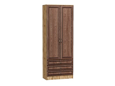 Шкаф двухстворчатый Стиль ШК-803 с ящиками Дуб Вотан, Brown Dreamline, каркас ЛДСП  Дуб Вотан, фасад МДФ  Brown Dreamline,  2110*800*376 sppr5VVTtoAR65655 - фото 3806457