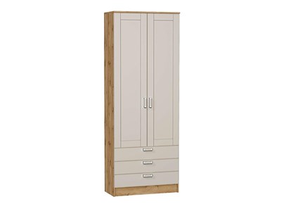 Шкаф двухстворчатый Стиль ШК-803 с ящиками Дуб Вотан, Cream Silk, Лофт, каркас ЛДСП  Дуб Вотан, фасад МДФ  Cream Silk,  2110*800*376 sppr5VVTtoAR74497 - фото 3806461
