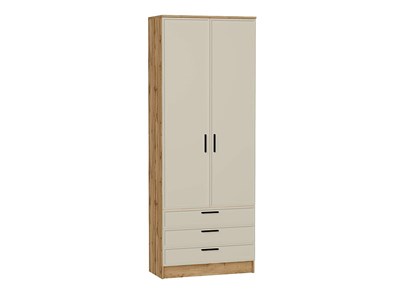 Шкаф двухстворчатый Стиль ШК-803 с ящиками Дуб Вотан, Cream Silk, Фрейм, каркас ЛДСП  Дуб Вотан, фасад МДФ  Cream Silk,  2110*800*376 sppr5VVTtoAR74495 - фото 3806462