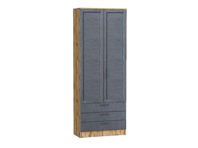 Шкаф двухстворчатый Стиль ШК-803 с ящиками Дуб Вотан, Graphite Softwood, каркас ЛДСП  Дуб Вотан, фасад МДФ  Graphite Softwood,  2110*800*376 sppr5VVTtoAR59870 - фото 3806465
