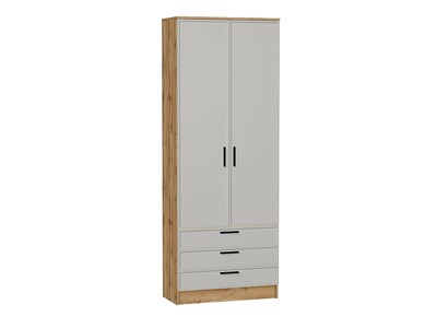 Шкаф двухстворчатый Стиль ШК-803 с ящиками Дуб Вотан, Grey Silk, Фрейм, каркас ЛДСП  Дуб Вотан, фасад МДФ  Grey Silk,  2110*800*376 sppr5VVTtoAR74508 - фото 3806467