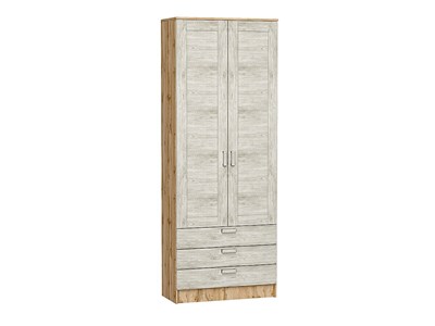 Шкаф двухстворчатый Стиль ШК-803 с ящиками Дуб Вотан, Nordic Oak, каркас ЛДСП  Дуб Вотан, фасад МДФ  Nordic Oak,  2110*800*376 sppr5VVTtoAR59879 - фото 3806470