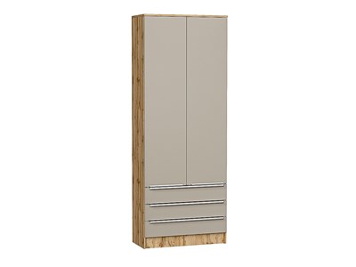 Шкаф двухстворчатый Стиль ШК-803 с ящиками Дуб Вотан, Silky Grey, каркас ЛДСП  Дуб Вотан, фасад МДФ  Silky Grey,  2110*800*376 sppr5VVTtoAR63270 - фото 3806472