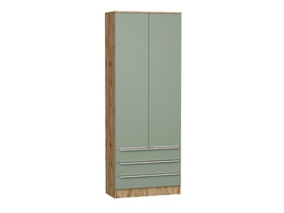 Шкаф двухстворчатый Стиль ШК-803 с ящиками Дуб Вотан, Silky Mint, каркас ЛДСП  Дуб Вотан, фасад МДФ  Silky Mint,  2110*800*376 sppr5VVTtoAR63274 - фото 3806474
